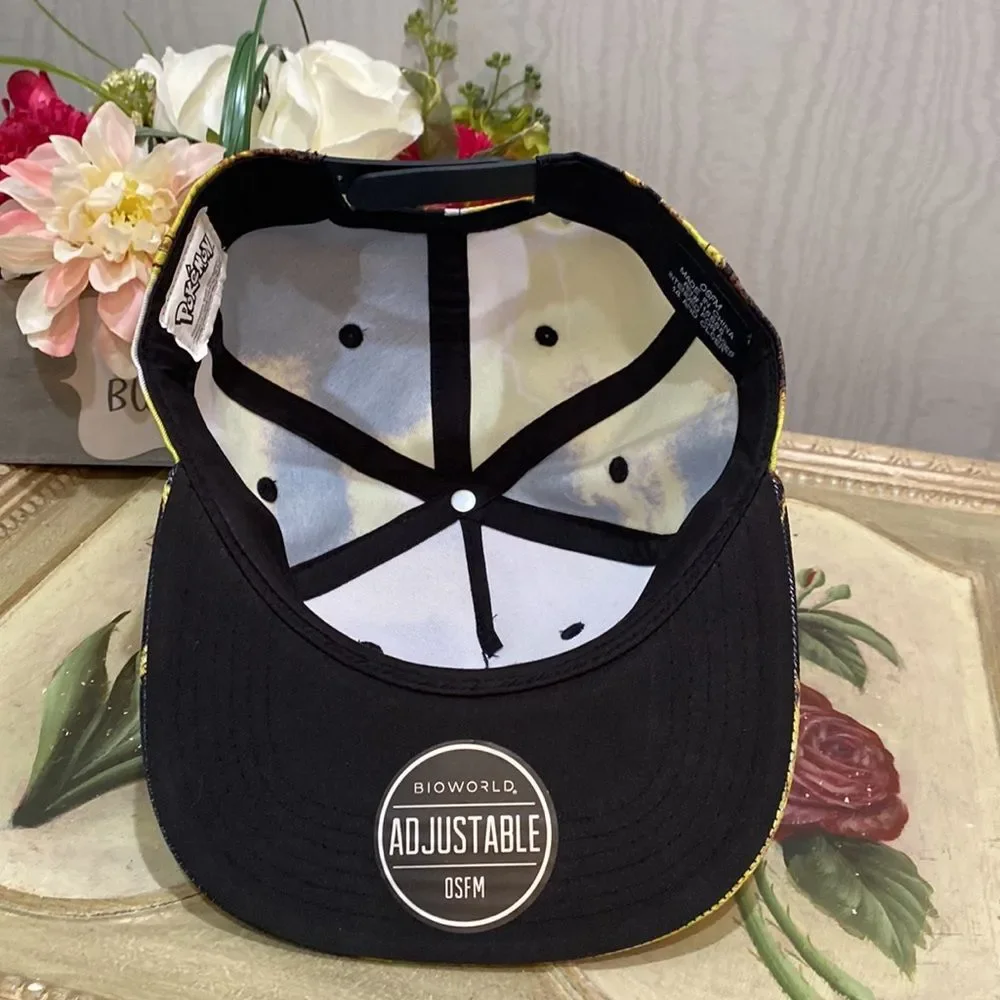 Pokemon Bioworld Adjustable Snap Back Pikachu Cap Hat Tie Dye Acid Wash Unisex
